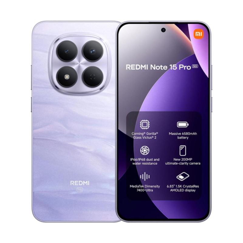 Redmi Note 15 Pro 5G 8/256GB Global Roxo, NFC + 5G - Xiaomi